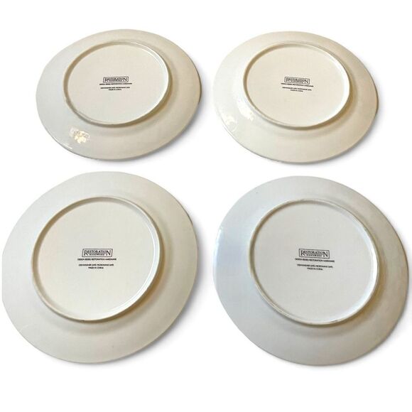 Y2K Restoration Hardware French Cheese Motif Design Appetizer 8” Plate Set of 4 - Picture 13 of 16